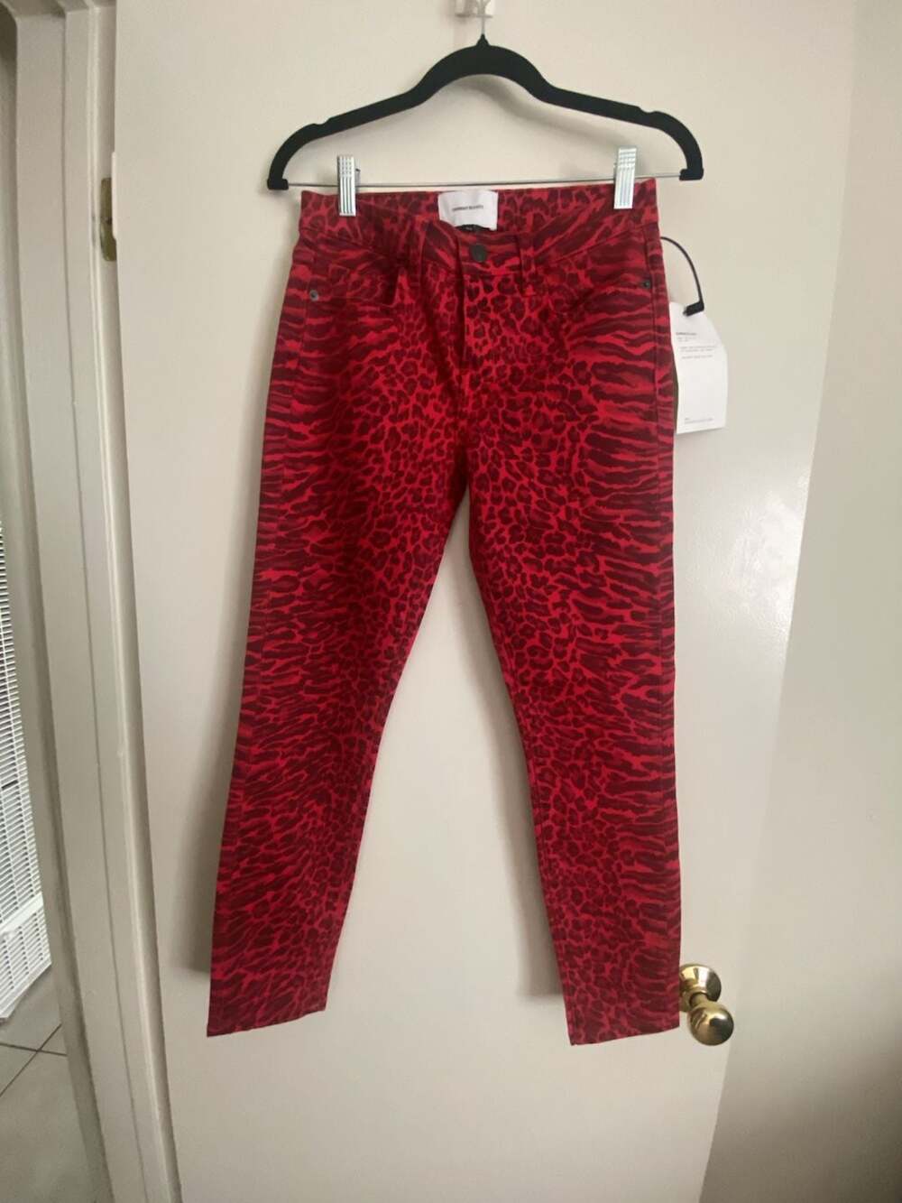 Current/Elliott The Stiletto Jeans Size 25 Red Animal Print New